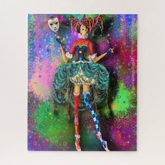 Carnival Girl - Clown Joker Jester - Painting Legpuzzel (Verticaal)