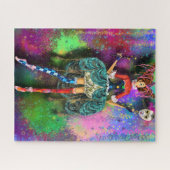 Carnival Girl Clown Joker Jester Puzzle Gift Legpuzzel (Horizontaal)