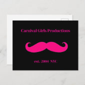 Carnival Girls Productions Mustache Briefkaart (Voorkant / Achterkant)