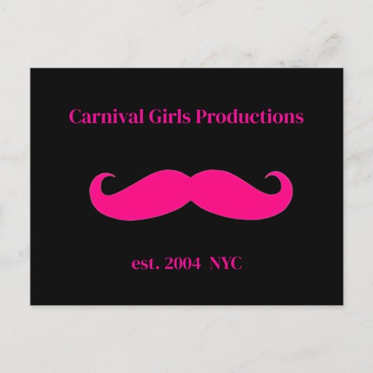 Carnival Girls Productions Mustache Briefkaart (Voorkant)
