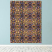 Carnival Glass Grass With Orange Mold Fungus tiled Canvas Afdruk (Insitu (Houten vloer))