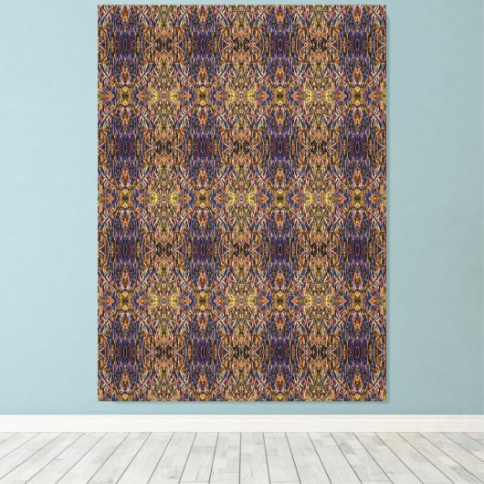 Carnival Glass Grass With Orange Mold Fungus tiled Canvas Afdruk (Insitu (Houten vloer))