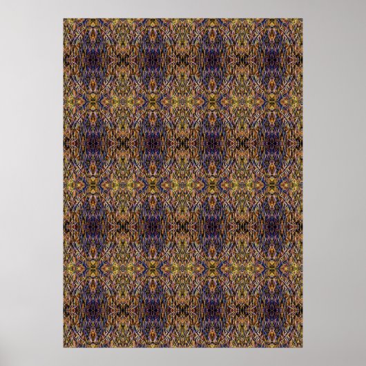 Carnival Glass Grass With Orange Mold Fungus tiled Poster (Voorkant)