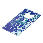 Carnival Horse Blues Creditkaart Flessenopener (Voorkant Gekanteld)