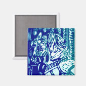 Carnival Horse Blues Magneet (Voorkant / Achterkant)