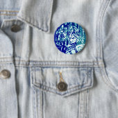 Carnival Horse Blues Ronde Button 5,7 Cm (In situ)
