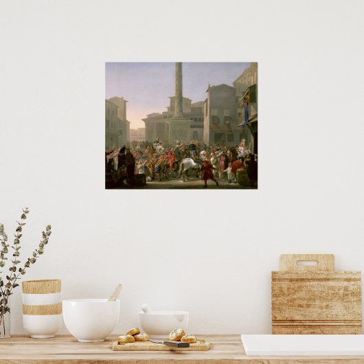 Carnival in Rome, c.1650-51 Poster (Keuken)