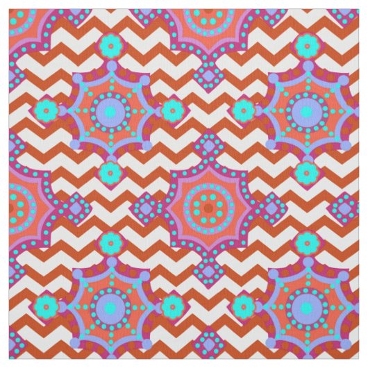 Carnival-kleuren | Chevron Boho Pattern Stof (Swatch)