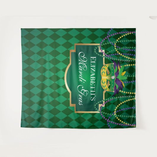 Carnival Mardi Gras Backdrop banner party Wandkleed (Voorkant (horizontaal))
