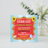 Carnival Marquee Birthday Party Kaart (Staand voorkant)