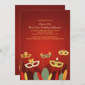 Carnival Masenuitnodiging Kaart (Voorkant / Achterkant)