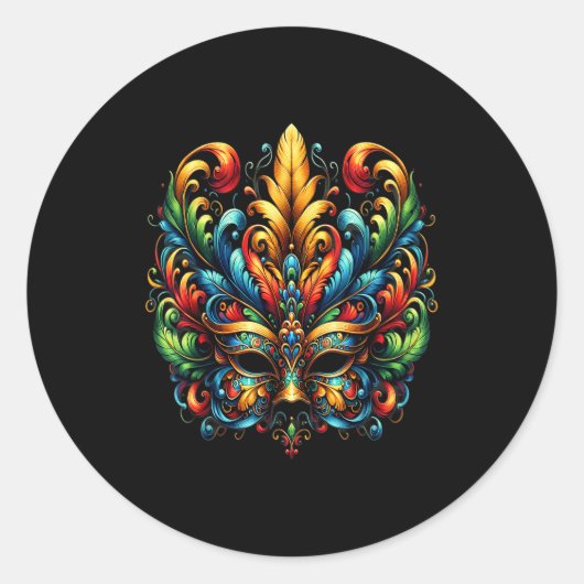 Carnival Mask Brazil Rio  Ronde Sticker (Voorkant)