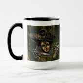 Carnival Mask-Green Damask Mokken (Links)