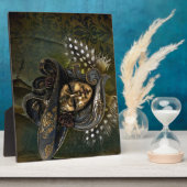 Carnival Mask-Green Damask Photo Plaque Fotoplaat (Zijkant)