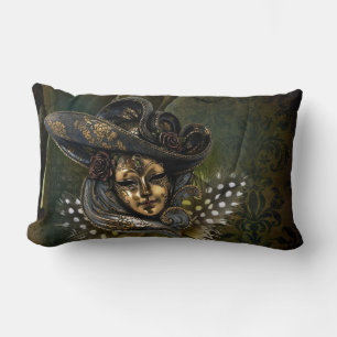 Carnival Mask-Green Damask Sierkussen Kussen
