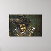 Carnival Mask-Green Damask Wrapped Canvas (Voorkant)