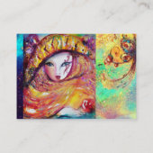 CARNIVAL MASK IN GEEL/BLUE GREEN GOLD SPARKLES VISITEKAARTJE (Achterkant)