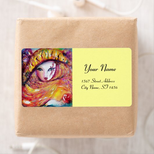 CARNIVAL MASK IN GEEL MET RODE ROSE ROSE ETIKET (Insitu)