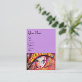 CARNIVAL MASK IN GEEL MET RODE ROSE ROSE VISITEKAARTJE (Staand voorkant)