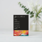 CARNIVAL MASK IN GEEL MET RODE ROSE ROSE VISITEKAARTJE (Staand voorkant)