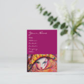 CARNIVAL MASK IN GEEL MET RODE ROSE ROSE VISITEKAARTJE (Staand voorkant)