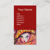 CARNIVAL MASK IN GEEL MET ROSEMMONOGRAM VISITEKAARTJE (Voorkant)