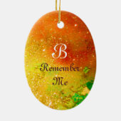 CARNIVAL MASK IN GOLD YELLOW MET RODE ROSE KERAMISCH ORNAMENT (Achterkant)