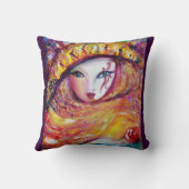 CARNIVAL MASK IN GOLD YELLOW MET RODE ROSE KUSSEN (Achterkant)