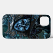 Carnival Masker - Blue Damask iPad Case (Achterkant (horizontaal))