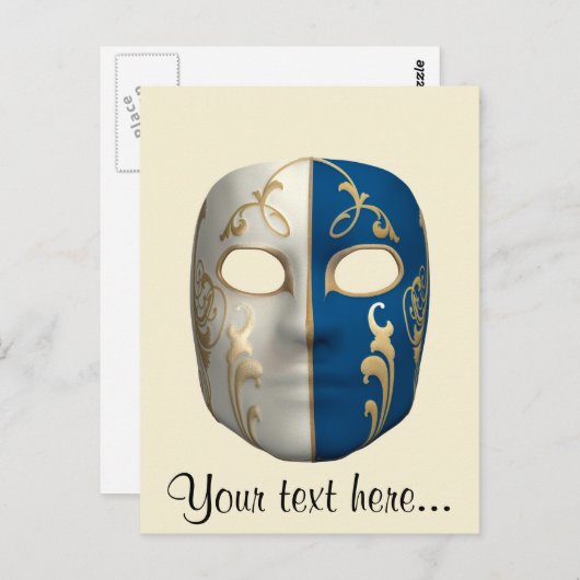 Carnival Masker Briefkaart (Voorkant / Achterkant)