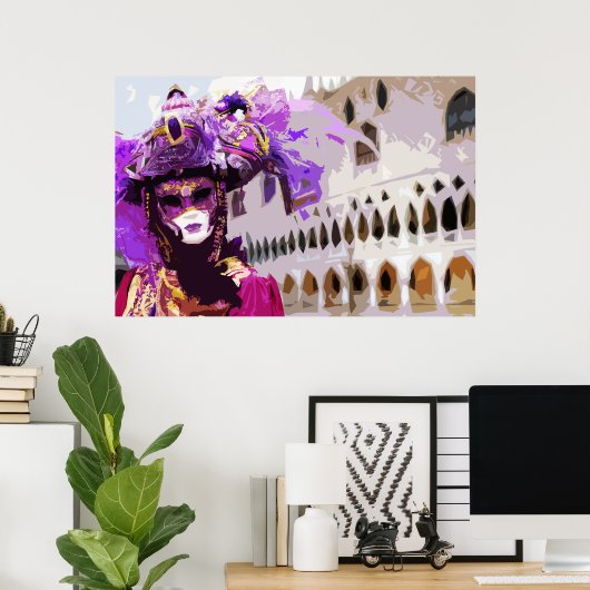 Carnival Masker van Venetië Poster (Thuiskantoor)