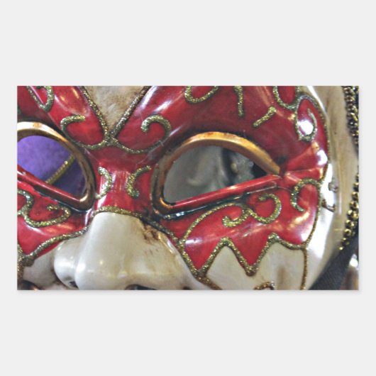 Carnival Maskerontwerp Rechthoekige Sticker (Voorkant)