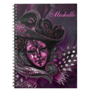 Carnival Maskerroze Damask-notitieboek Notitieboek