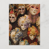 Carnival-maskers in Venetië Briefkaart (Voorkant)
