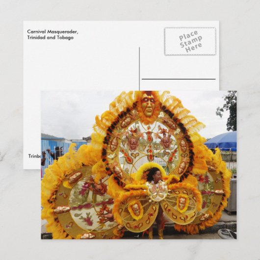 Carnival Masquerader, Trinidad en Tobago Briefkaart (Voorkant / Achterkant)