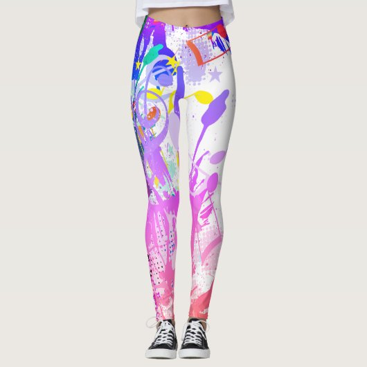Carnival Mud Madness & Musical Notes Leggings (Voorkant)