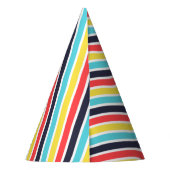 Carnival Multi-Color Diagnostic Stripe Birthday Feesthoedjes (Achterkant)
