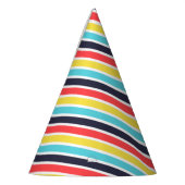 Carnival Multi-Color Diagnostic Stripe Birthday Feesthoedjes (Links)