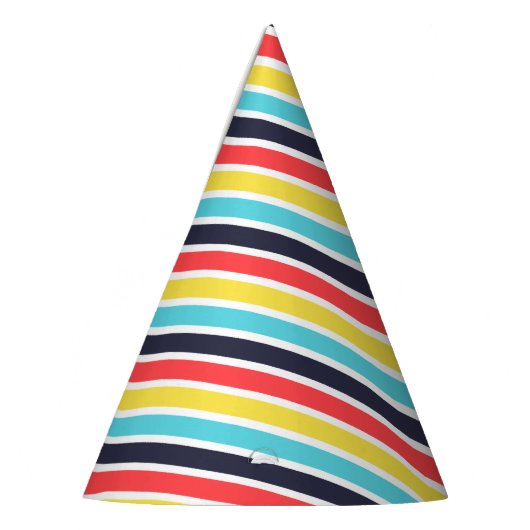 Carnival Multi-Color Diagnostic Stripe Birthday Feesthoedjes (Links)