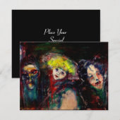 CARNIVAL NACHT IN VENICE Venetian Masquerade maske Aankondiging (Voorkant / Achterkant)