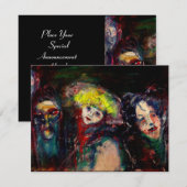 CARNIVAL NACHT IN VENICE Venetian Masquerade maske Aankondiging (Voorkant / Achterkant)