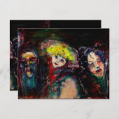 CARNIVAL NACHT IN VENICE Venetian Masquerade maske Aankondiging (Voorkant / Achterkant)