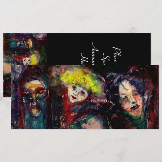 CARNIVAL NACHT IN VENICE Venetian Masquerade maske Aankondiging (Voorkant / Achterkant)