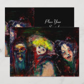 CARNIVAL NACHT IN VENICE Venetian Masquerade maske Aankondiging (Voorkant / Achterkant)