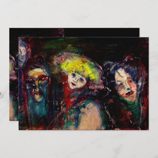 CARNIVAL NACHT IN VENICE Venetian Masquerade maske Aankondiging (Voorkant / Achterkant)