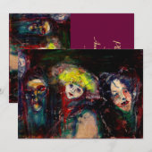 CARNIVAL NACHT IN VENICE Venetian Masquerade maske Aankondiging (Voorkant / Achterkant)