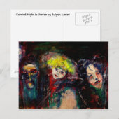 CARNIVAL NACHT IN VENICE Venetian Masquerade maske Briefkaart (Voorkant / Achterkant)