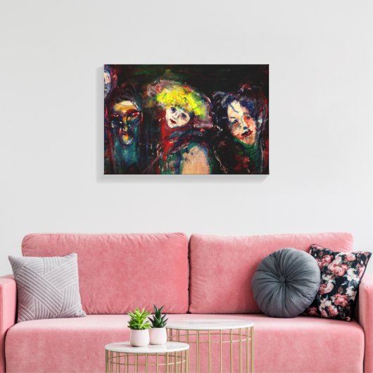 CARNIVAL NACHT IN VENICE Venetian Masquerade maske Canvas Afdruk (Insitu (Woonkamer))