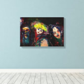 CARNIVAL NACHT IN VENICE Venetian Masquerade maske Canvas Afdruk (Insitu (Houten vloer))