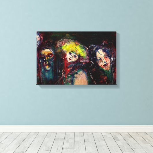 CARNIVAL NACHT IN VENICE Venetian Masquerade maske Canvas Afdruk (Insitu (Houten vloer))